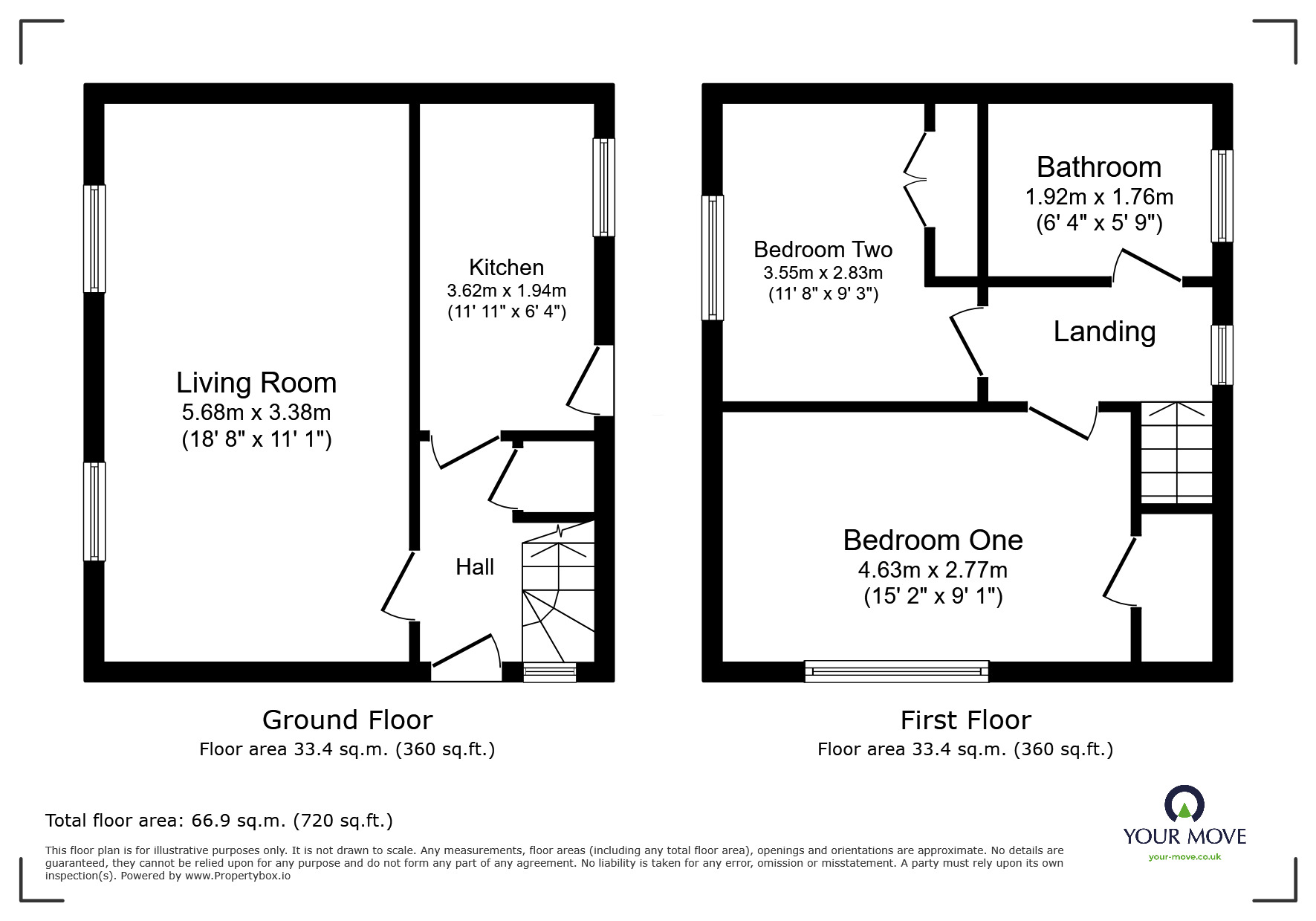 Floorplan of 2 bedroom End Terrace House for sale, Levens Drive, Carlisle, Cumbria, CA2
