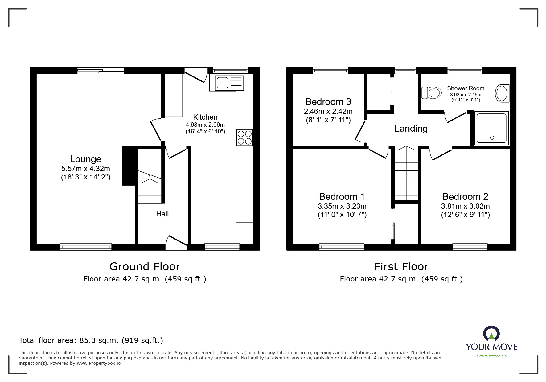Floorplan of 3 bedroom End Terrace House to rent, Oaklands Drive, Carlisle, Cumbria, CA2