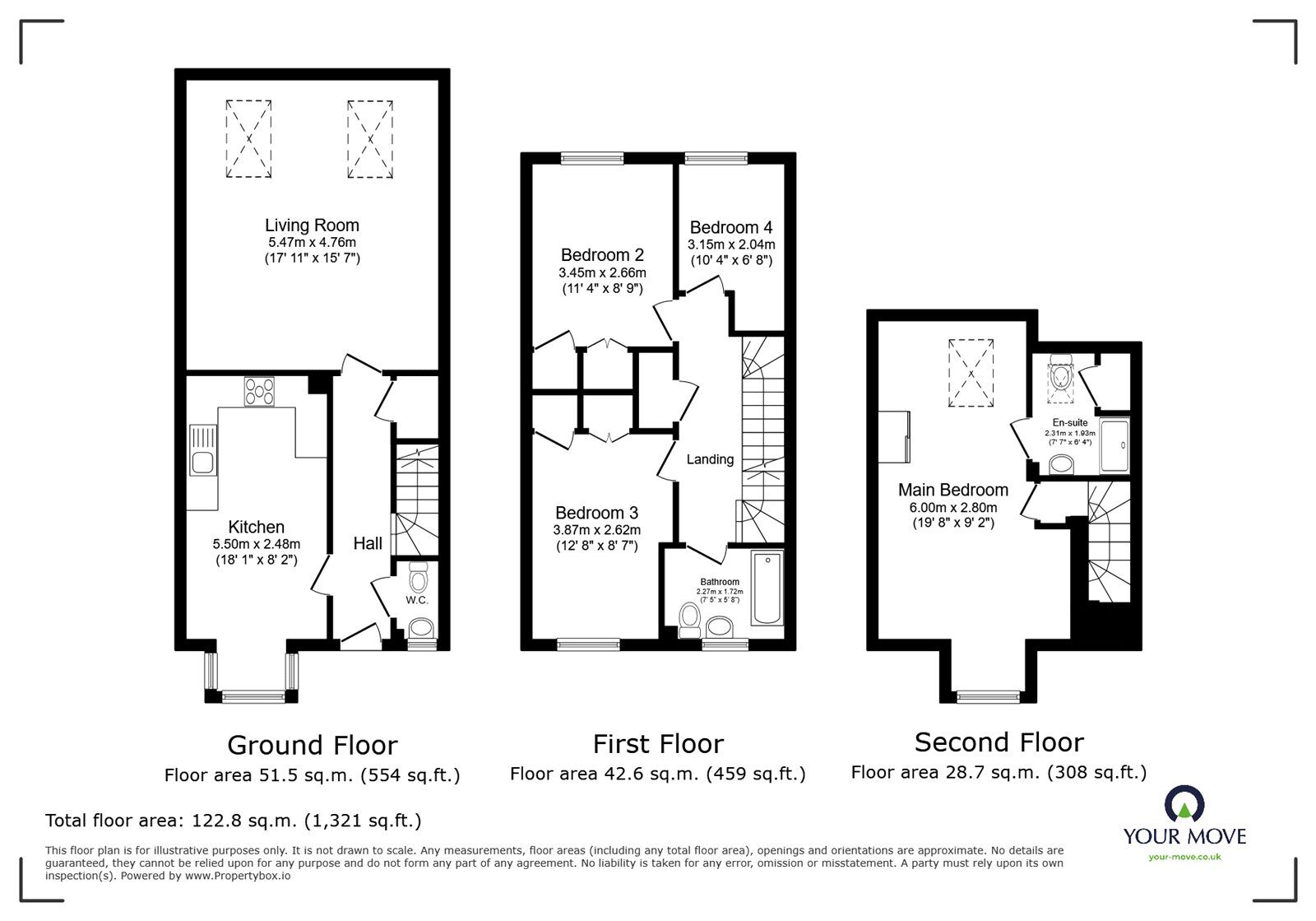 Floorplan of 4 bedroom End Terrace House for sale, Elmer Place, Carlisle, Cumbria, CA3