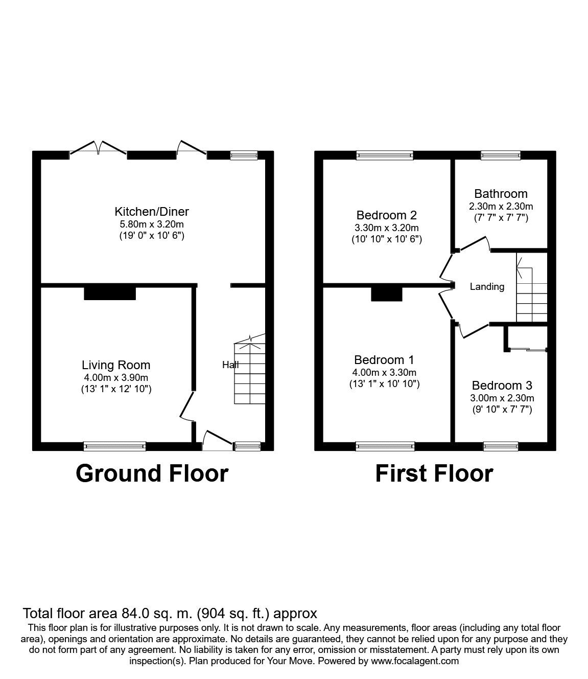 Floorplan of 3 bedroom Mid Terrace House for sale, Briar Bank, Carlisle, CA3