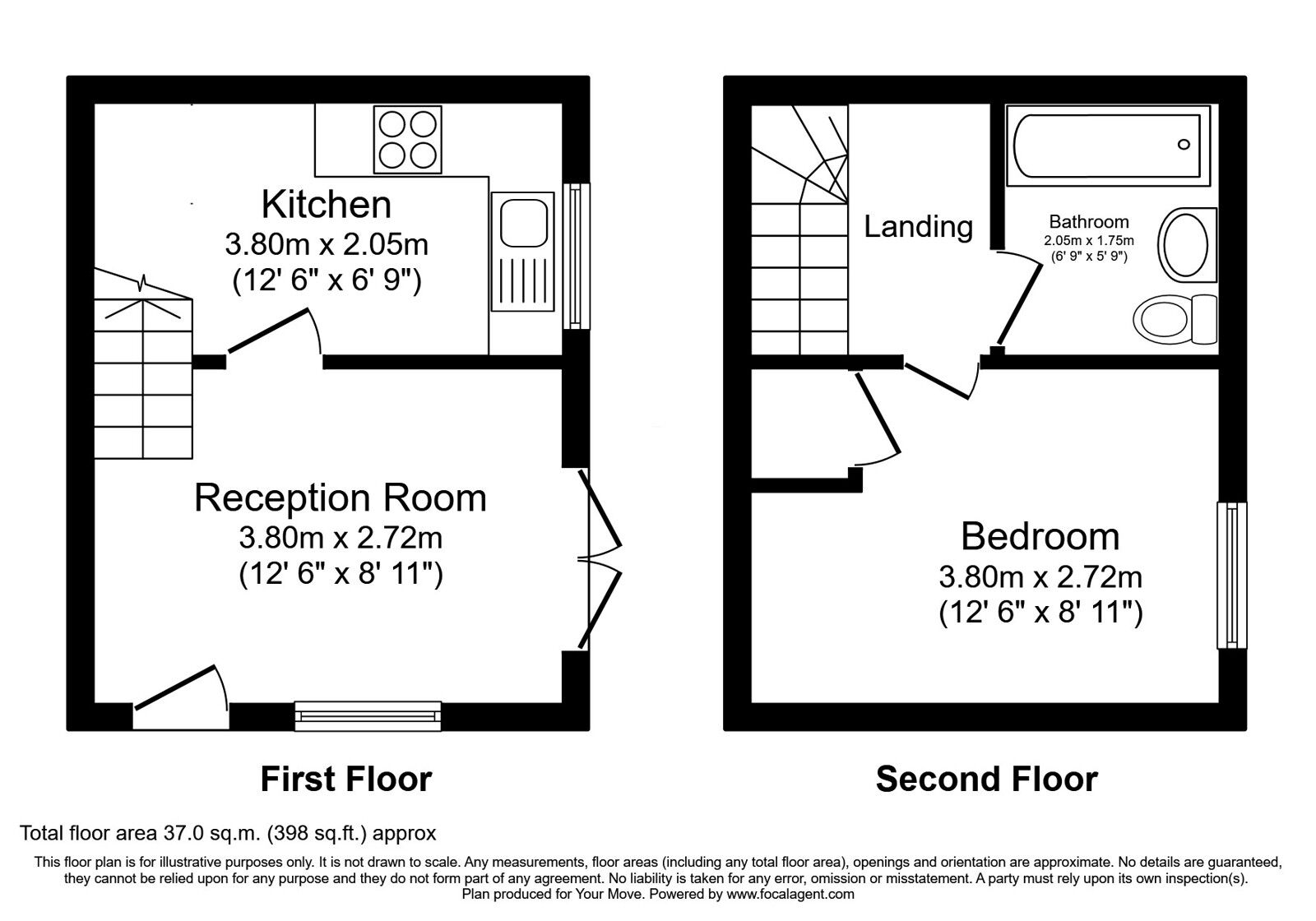 Floorplan of 1 bedroom End Terrace House for sale, Coogan Close, Carlisle, Cumbria, CA2