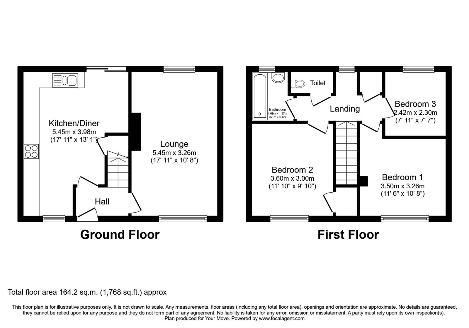 Floorplan of 3 bedroom Mid Terrace House for sale, Madam Banks Road, Dalston, Cumbria, CA5