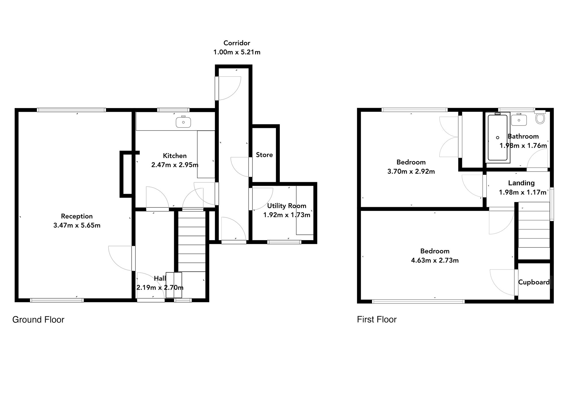 Floorplan of 2 bedroom Mid Terrace House for sale, Stonegarth, Carlisle, Cumbria, CA2