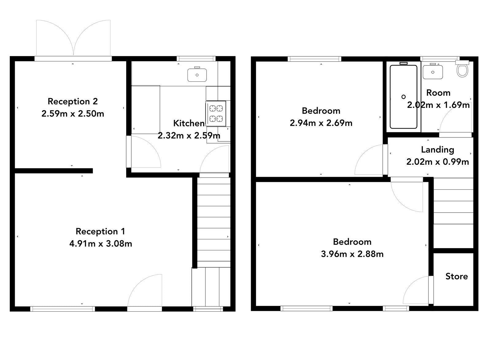 Floorplan of 2 bedroom End Terrace House for sale, Sunningdale Close, Carlisle, CA3
