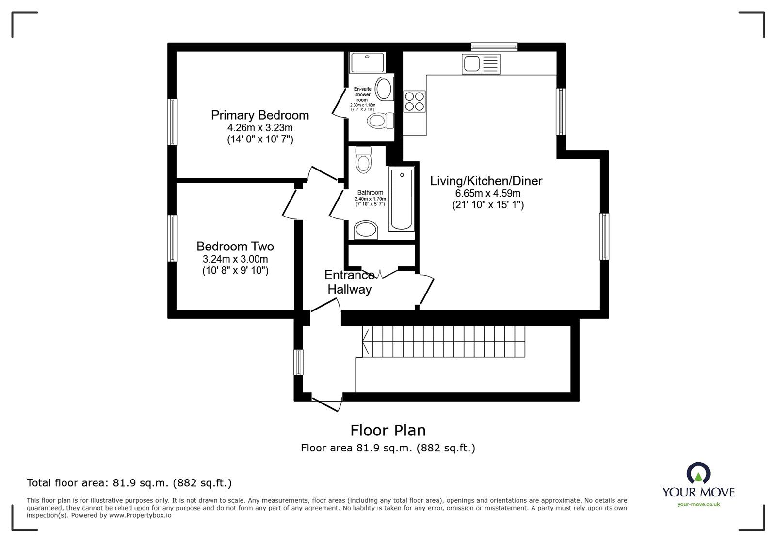 Floorplan of 2 bedroom Flat for sale, Haydock Drive, Cumbria, CA2