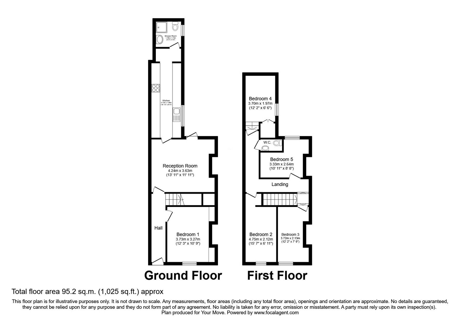 Floorplan of 5 bedroom End Terrace House for sale, Linton Street, Carlisle, Cumbria, CA1