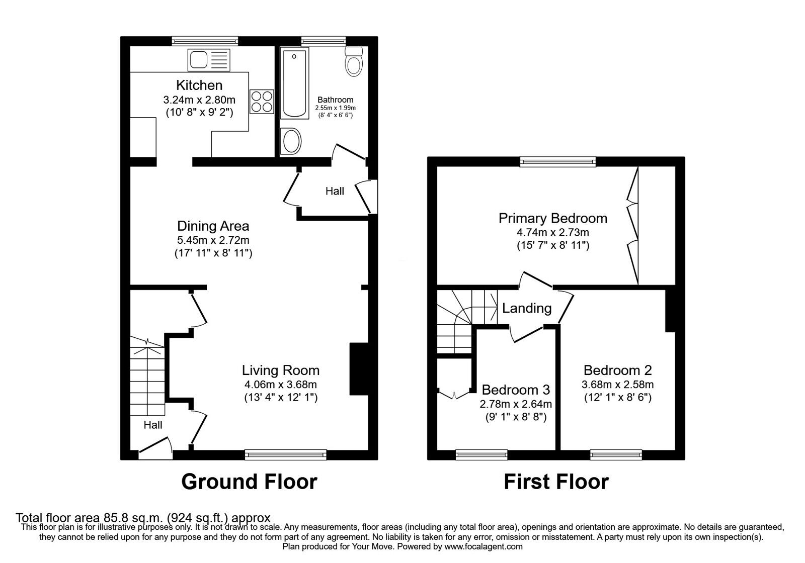 Floorplan of 3 bedroom Semi Detached House for sale, Cant Crescent, Carlisle, Cumbria, CA2