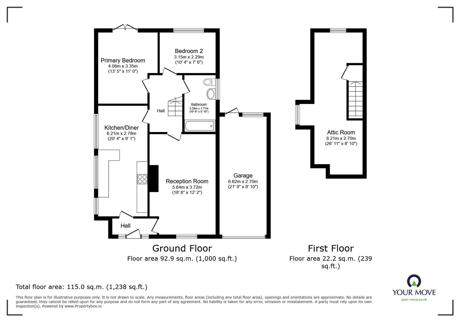 Floorplan of 2 bedroom Detached Bungalow for sale, Holmrook Road, Carlisle, Cumbria, CA2