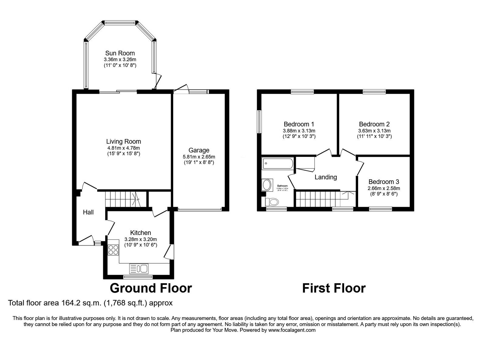 Floorplan of 3 bedroom Mid Terrace House for sale, Holme Head Way, Carlisle, Cumbria, CA2