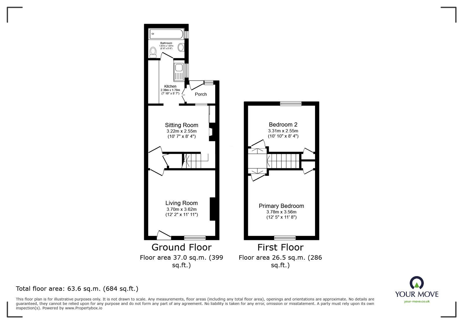 Floorplan of 2 bedroom Mid Terrace House for sale, Clift Street, Carlisle, Cumbria, CA2