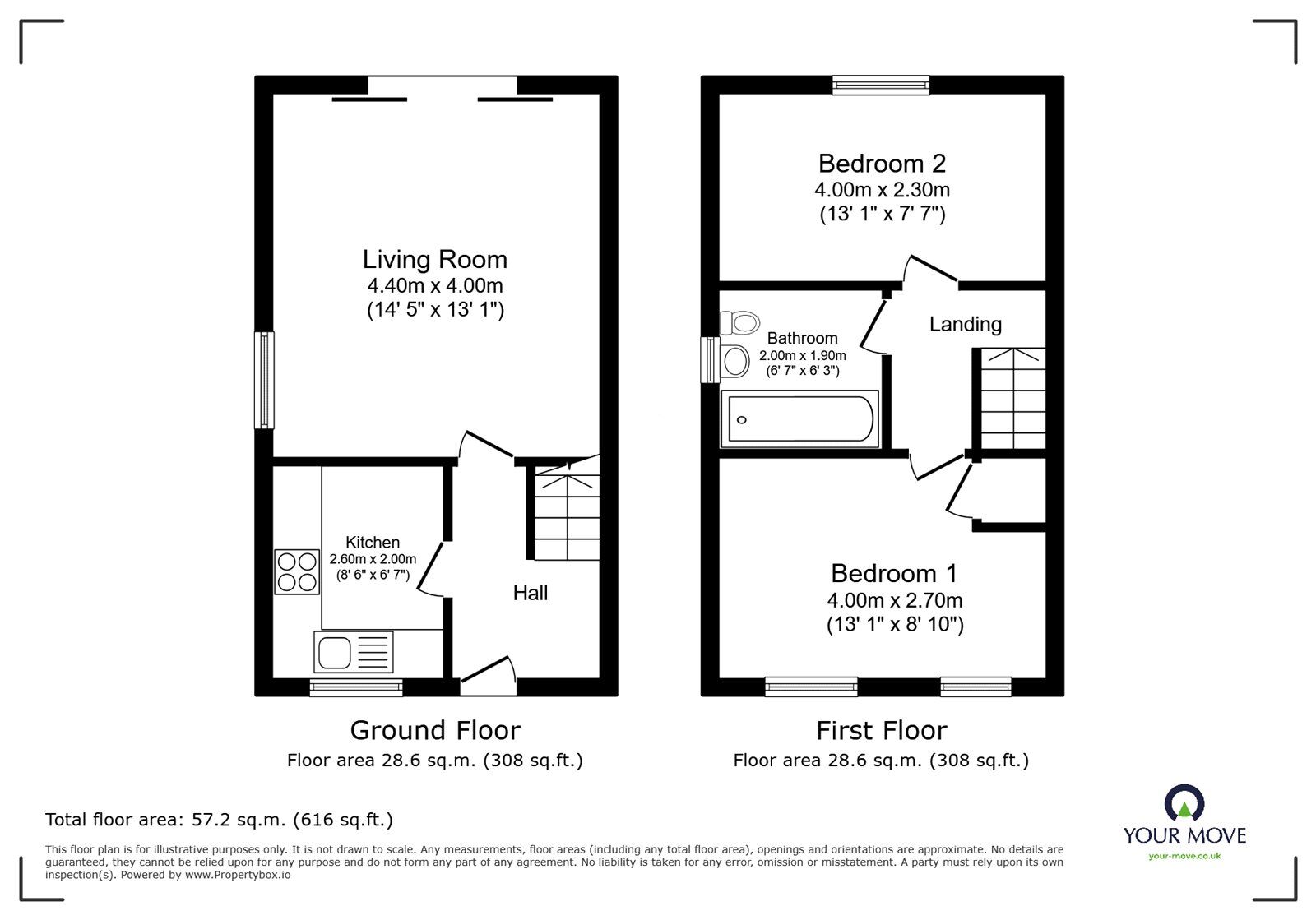 Floorplan of 2 bedroom End Terrace House to rent, Fulford Walk, Carlisle, Cumbria, CA3
