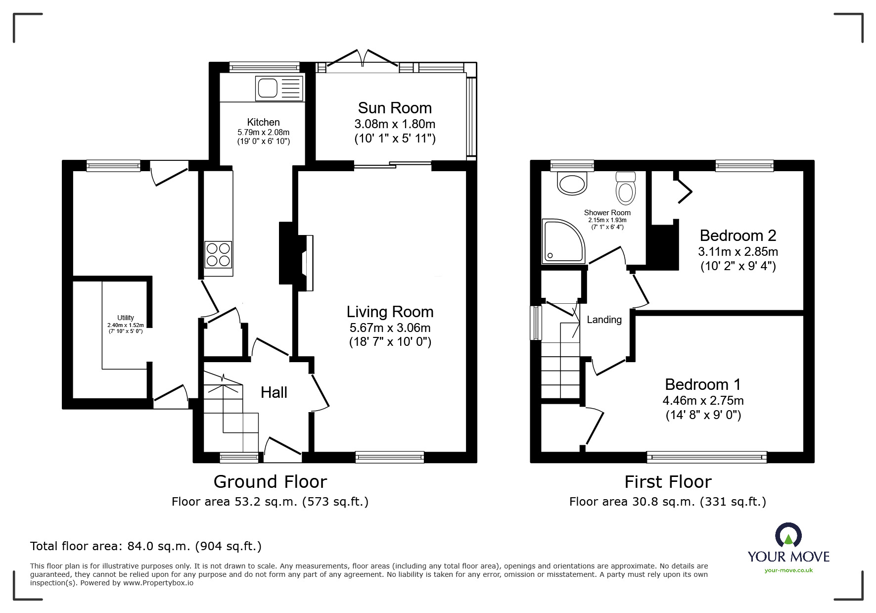Floorplan of 2 bedroom Mid Terrace House to rent, Edgehill Road, Carlisle, Cumbria, CA1