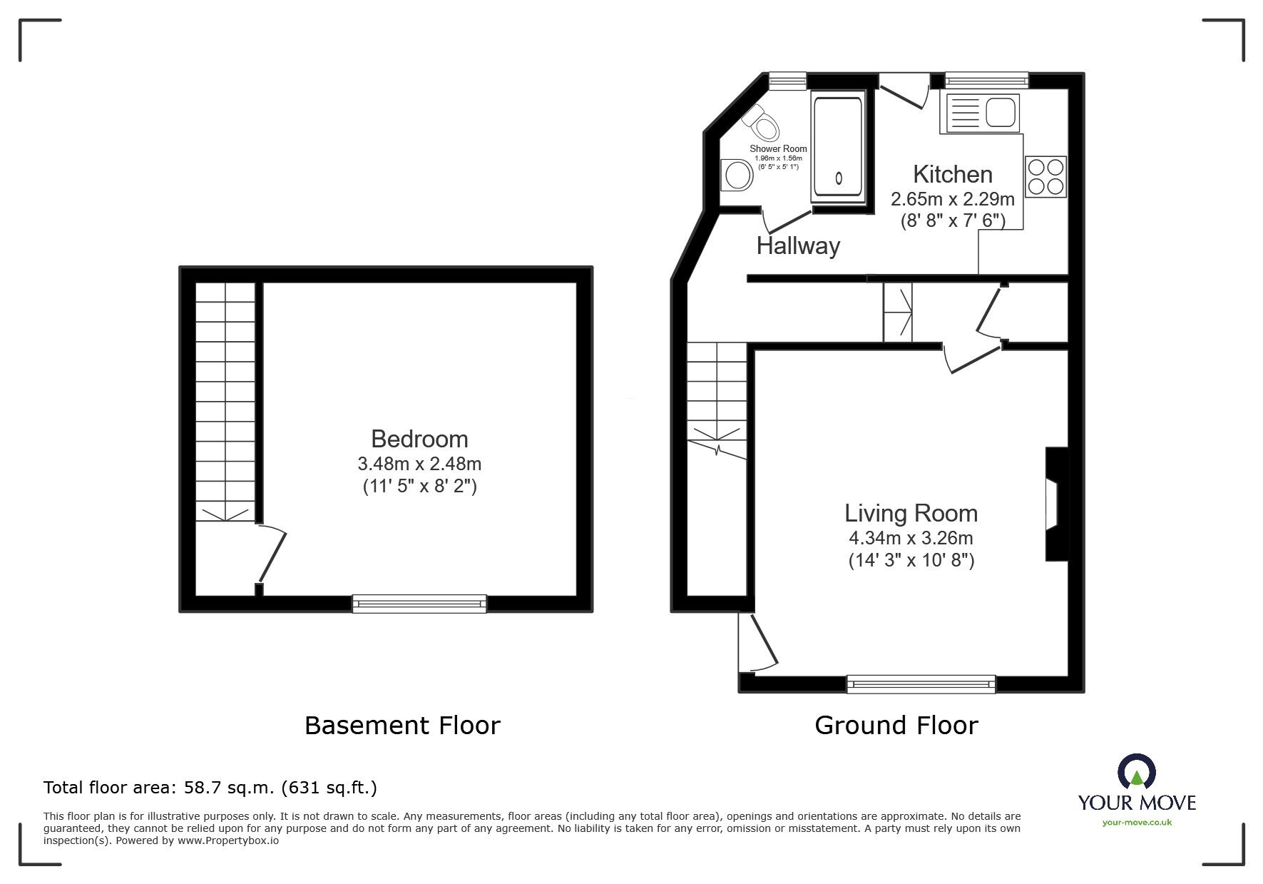 Floorplan of 1 bedroom Flat for sale, Woodrouffe Terrace, Carlisle, Cumbria, CA1