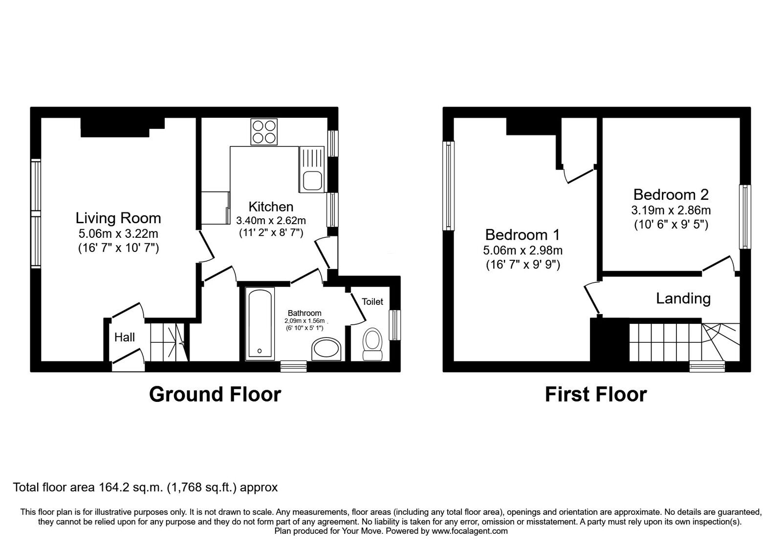 Floorplan of 2 bedroom Semi Detached House for sale, Grierson Road, Carlisle, Cumbria, CA2