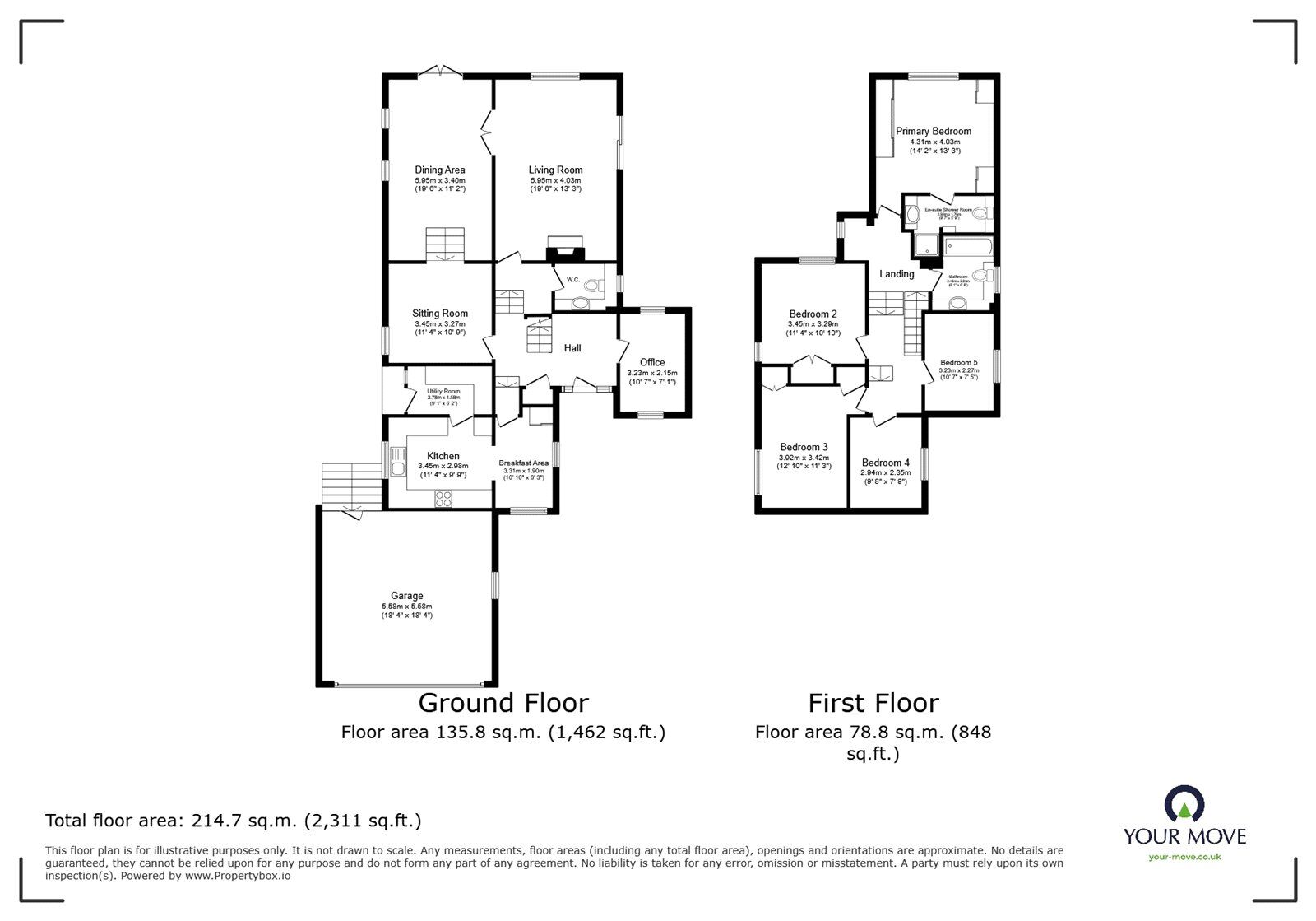 Floorplan of 5 bedroom Detached House for sale, Wreay, Carlisle, Cumbria, CA4