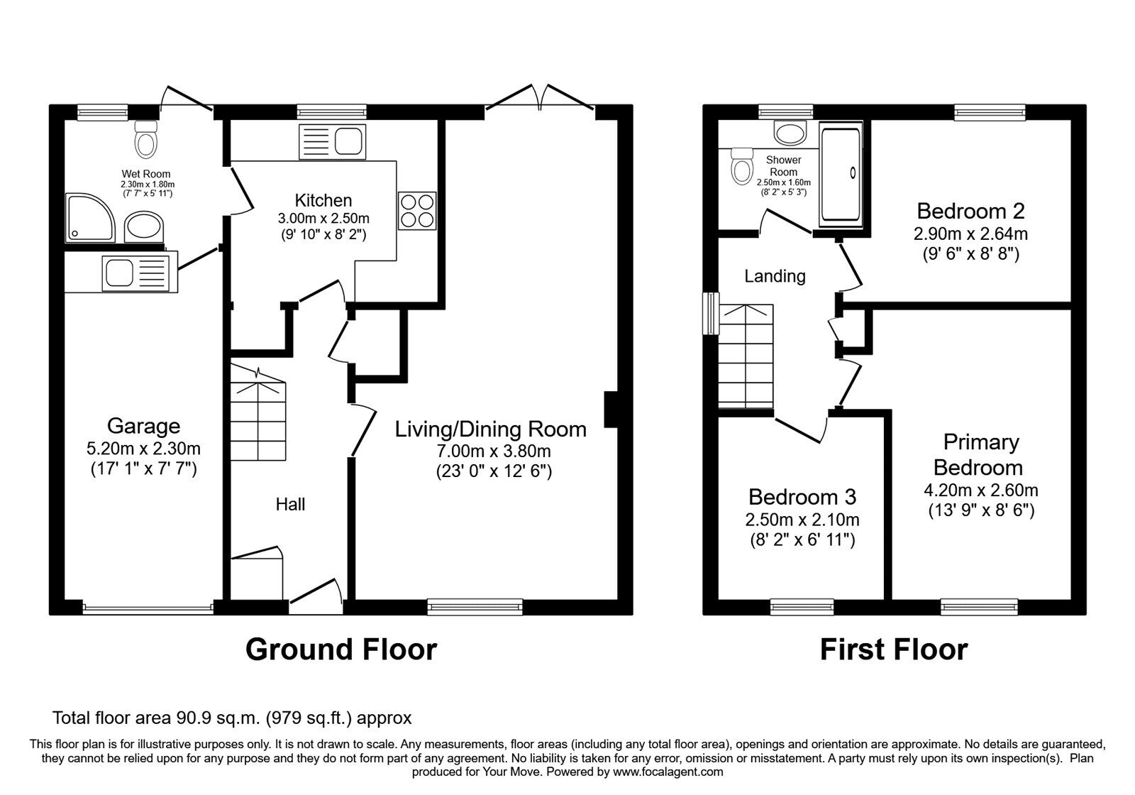Floorplan of 3 bedroom House for sale, Burnsall Close, Carlisle, Cumbria, CA2