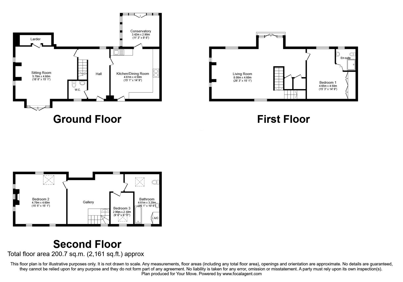 Floorplan of 3 bedroom Semi Detached House for sale, Ainstable, Carlisle, Cumbria, CA4