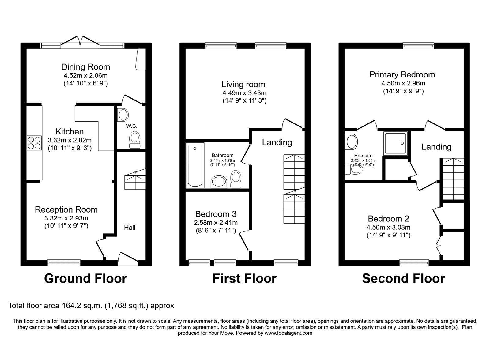 Floorplan of 3 bedroom Mid Terrace House for sale, Bishops Way, Dalston, Cumbria, CA5