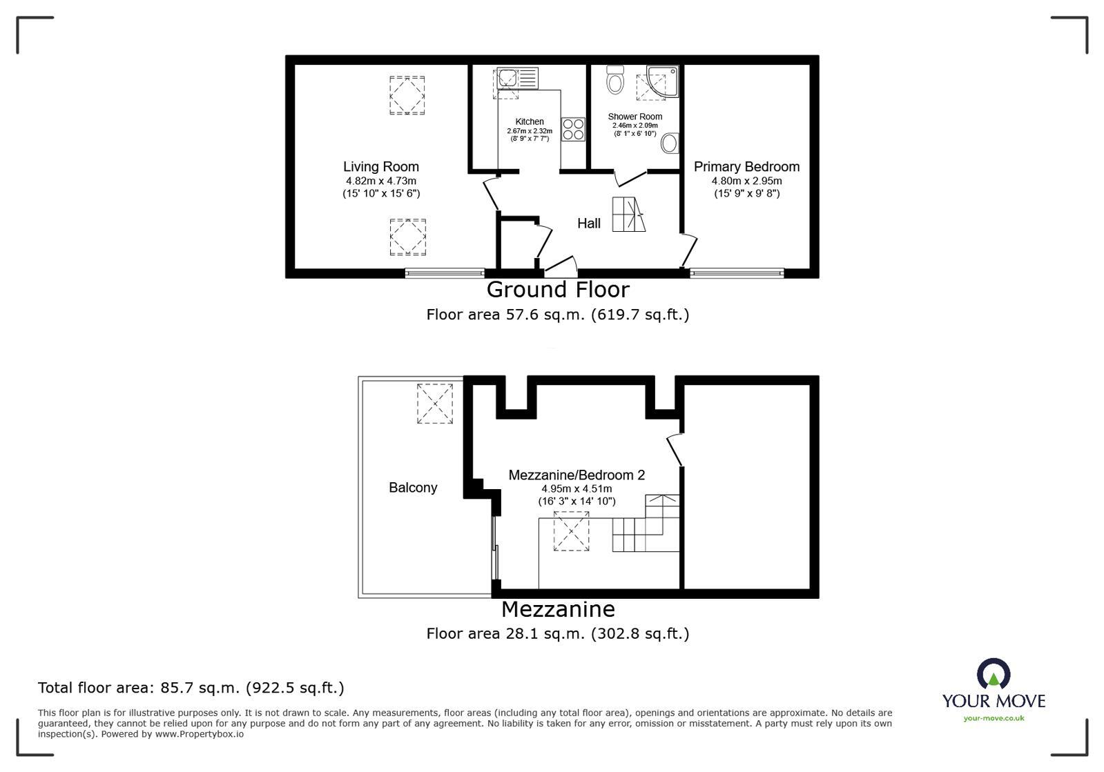 Floorplan of 2 bedroom Mid Terrace House for sale, Townfoot Court, Brampton, Cumbria, CA8