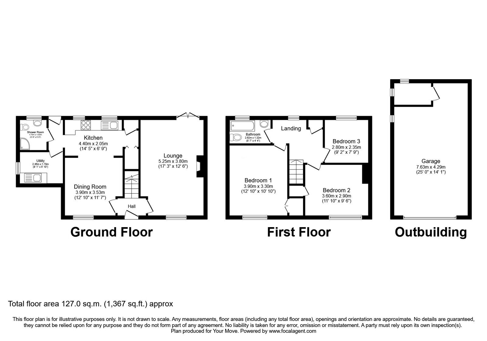 Floorplan of 3 bedroom Semi Detached House for sale, Riverside, Dalston, Cumbria, CA5