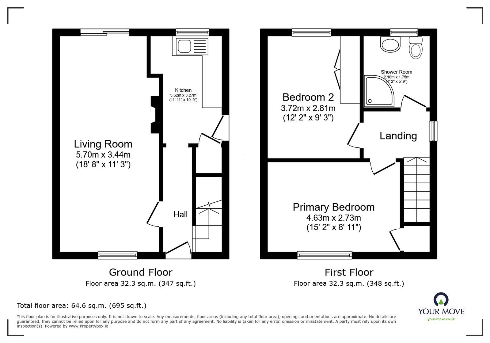 Floorplan of 2 bedroom Semi Detached House for sale, Edgehill Road, Carlisle, Cumbria, CA1