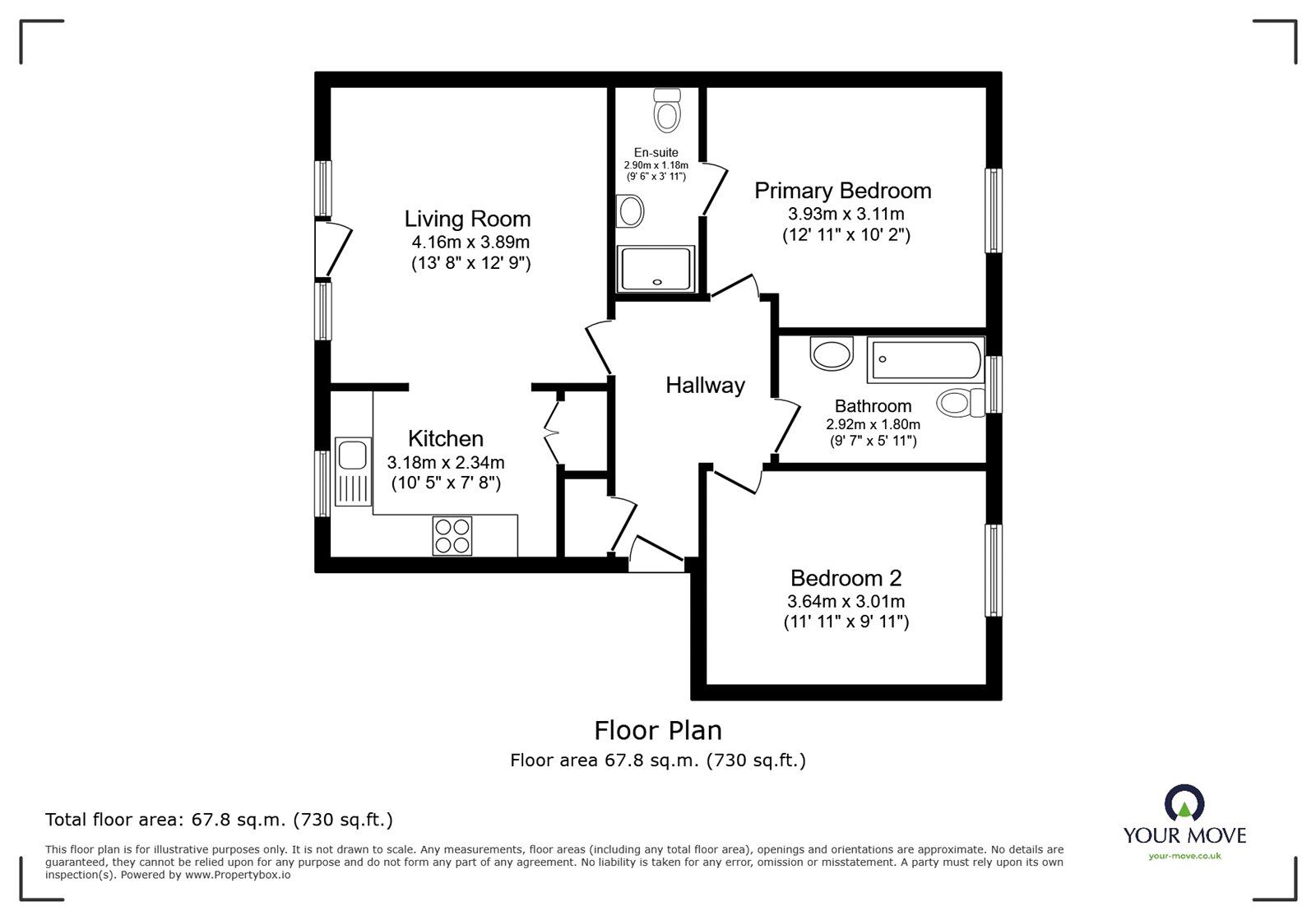 Floorplan of 2 bedroom Flat for sale, The Saw Mills, Port Road, Cumbria, CA2