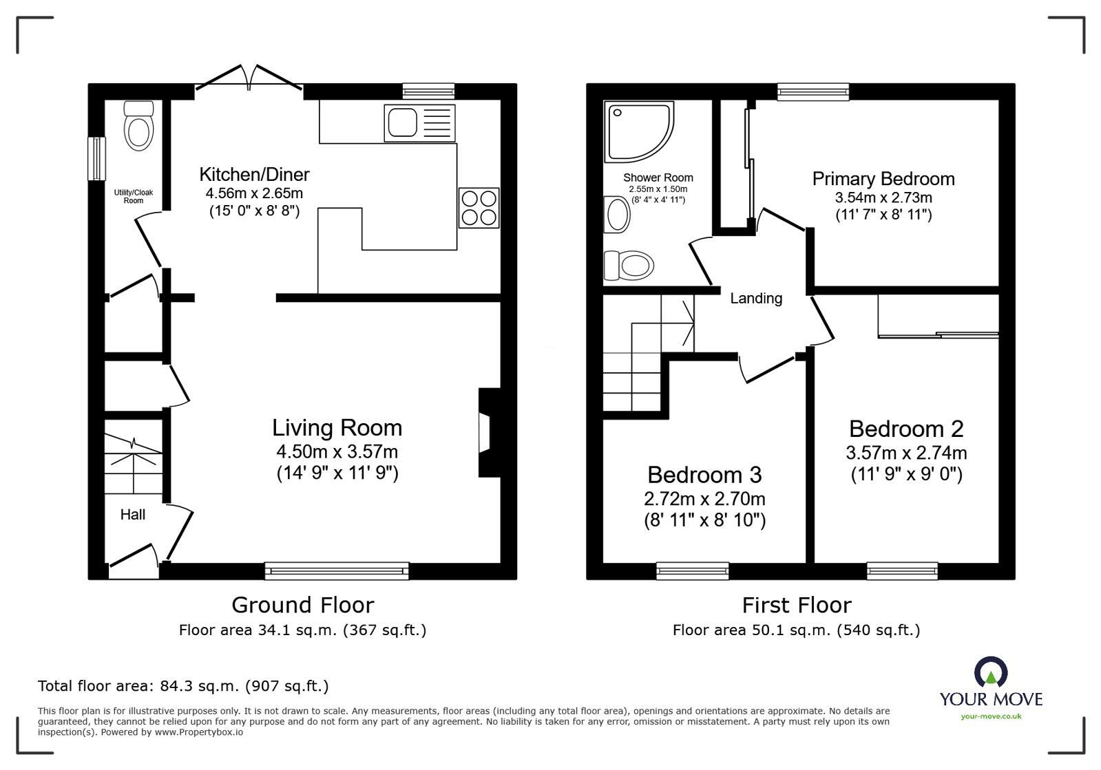Floorplan of 3 bedroom End Terrace House for sale, Raffles Avenue, Carlisle, Cumbria, CA2
