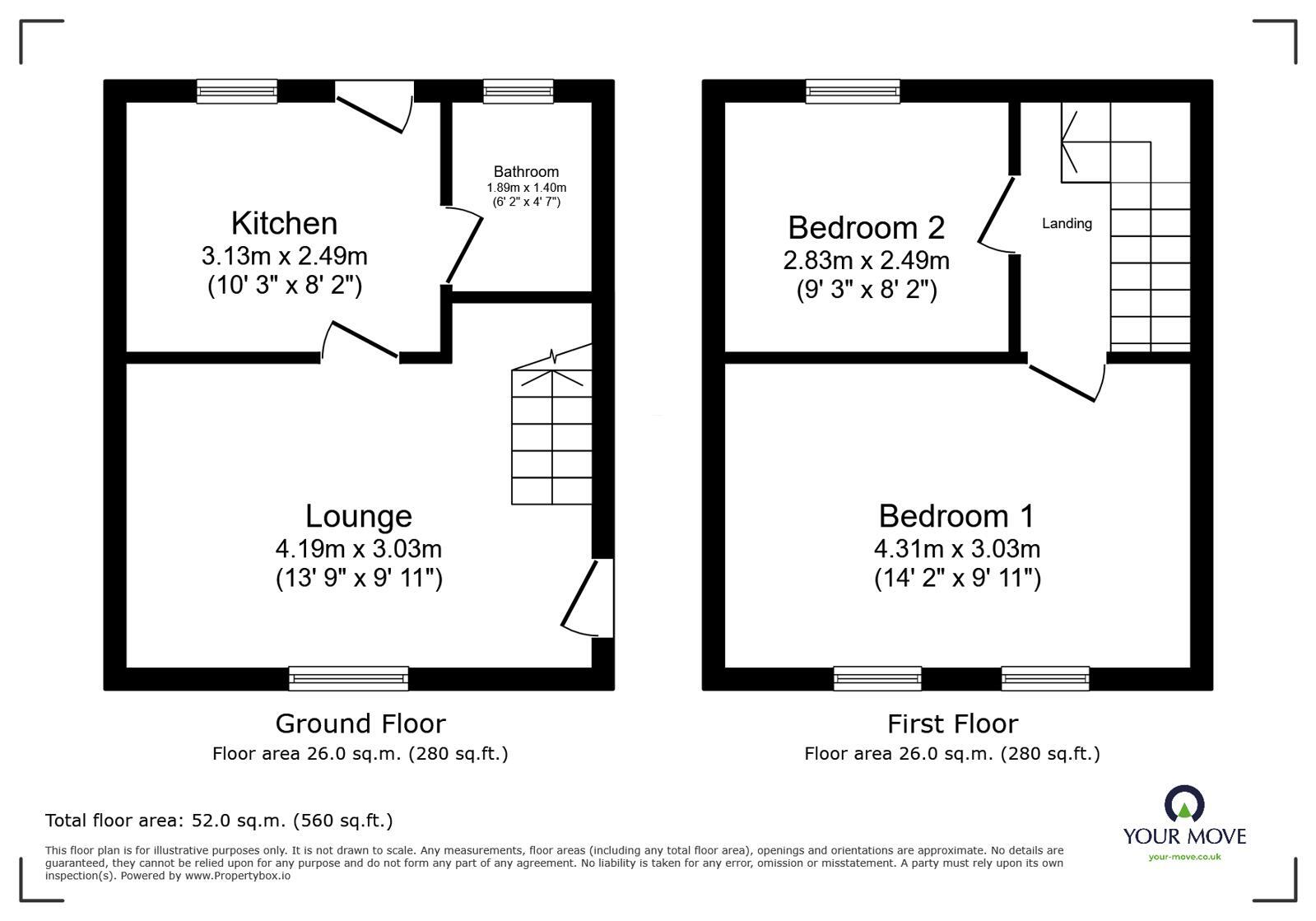 Floorplan of 2 bedroom Semi Detached House to rent, Stanhope Road, Carlisle, Cumbria, CA2