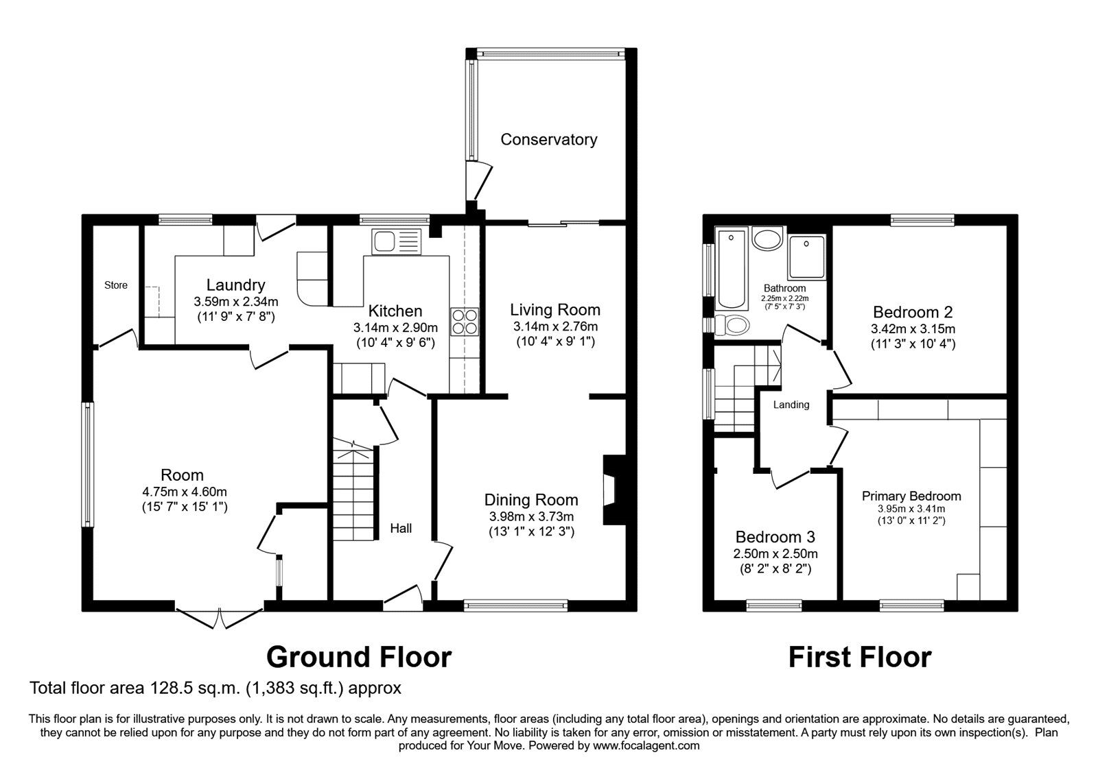 Floorplan of 3 bedroom End Terrace House for sale, Bracken Close, Carlisle, Cumbria, CA3
