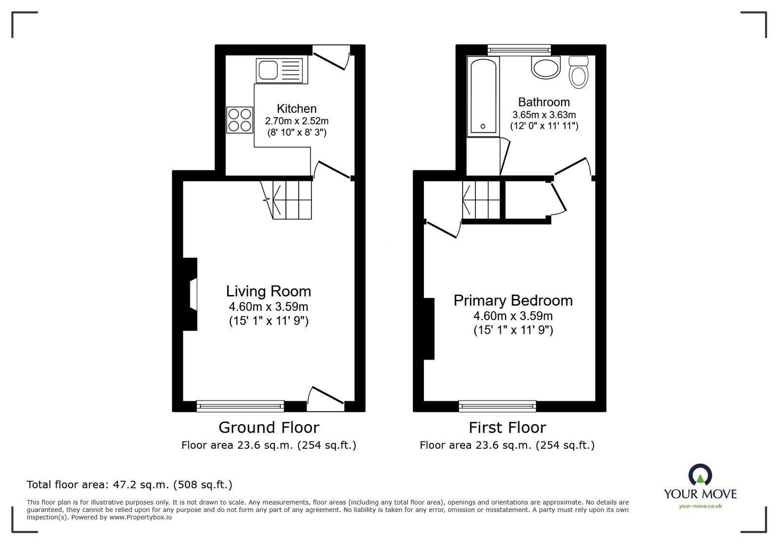 Floorplan of 1 bedroom Mid Terrace House for sale, York Street, Carlisle, Cumbria, CA2