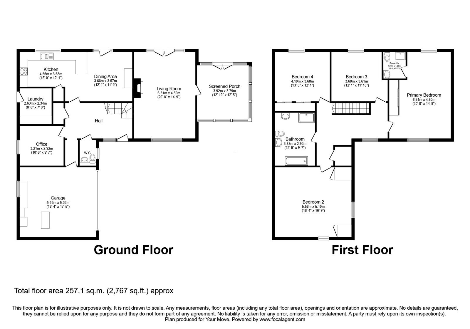 Floorplan of 4 bedroom Detached House for sale, Clover Meadows, Heads Nook, Cumbria, CA8