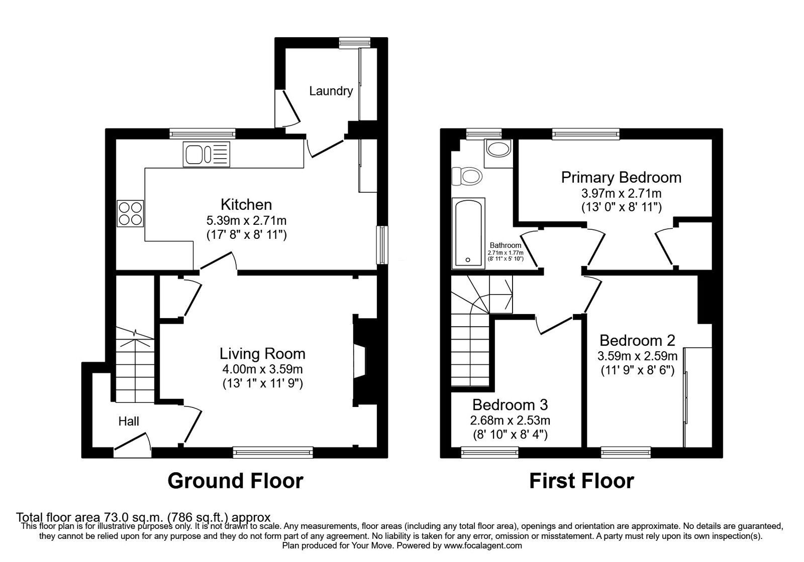 Floorplan of 3 bedroom Semi Detached House for sale, Brookside Place, Carlisle, Cumbria, CA2