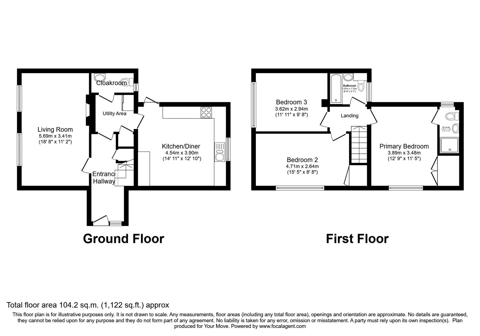 Floorplan of 3 bedroom End Terrace House for sale, Bannisdale Way, Carlisle, Cumbria, CA2