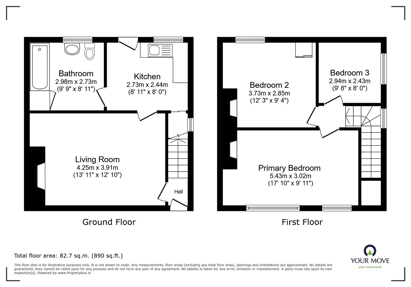 Floorplan of 3 bedroom Semi Detached House for sale, Newby West, Carlisle, Cumbria, CA2
