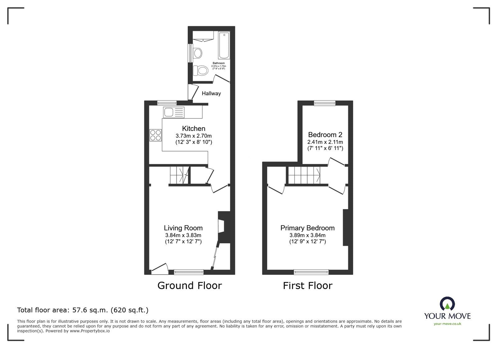Floorplan of 2 bedroom Mid Terrace House for sale, Graham Street, Carlisle, Cumbria, CA2