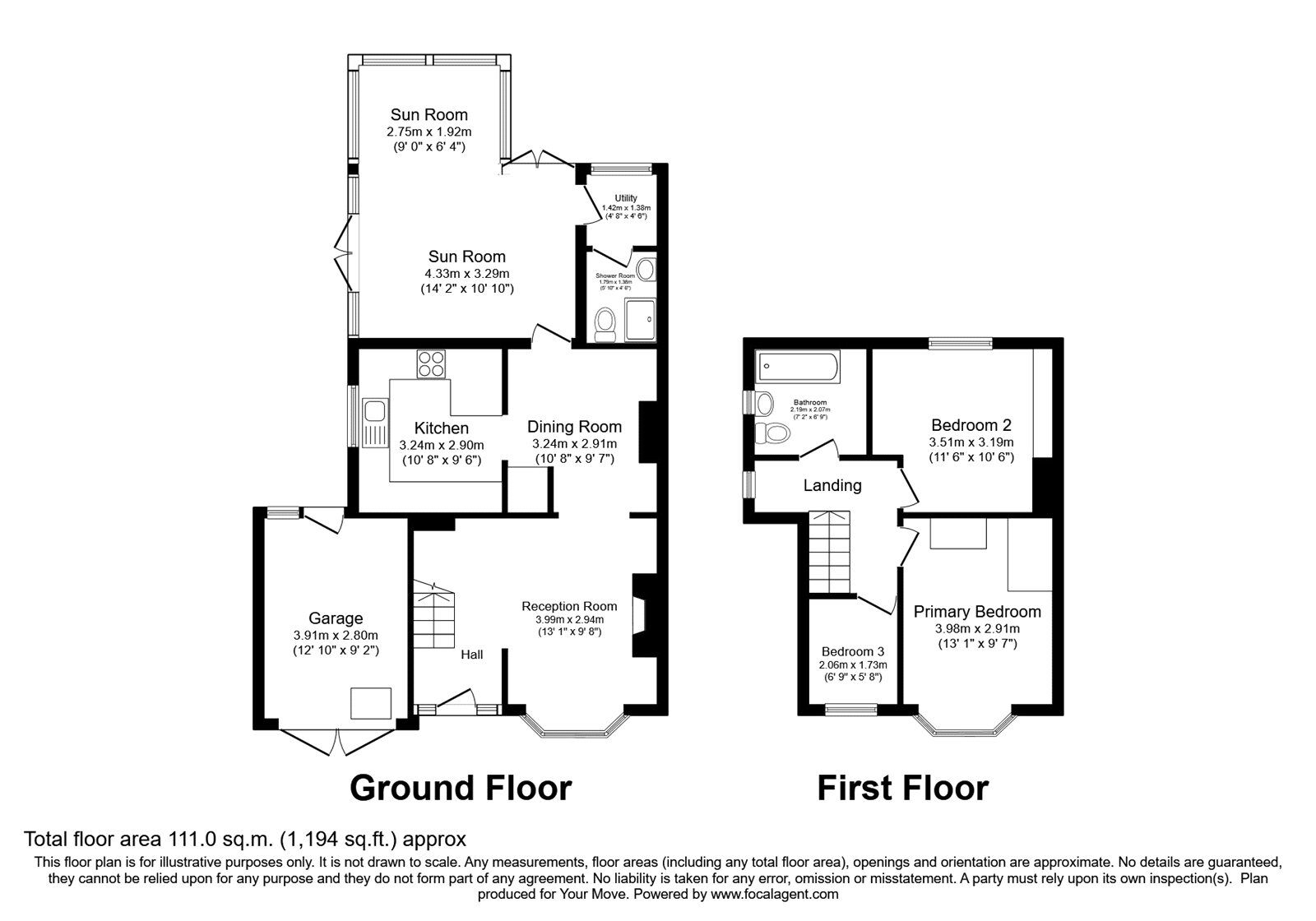 Floorplan of 3 bedroom Semi Detached House for sale, Warwick Road, Carlisle, Cumbria, CA1