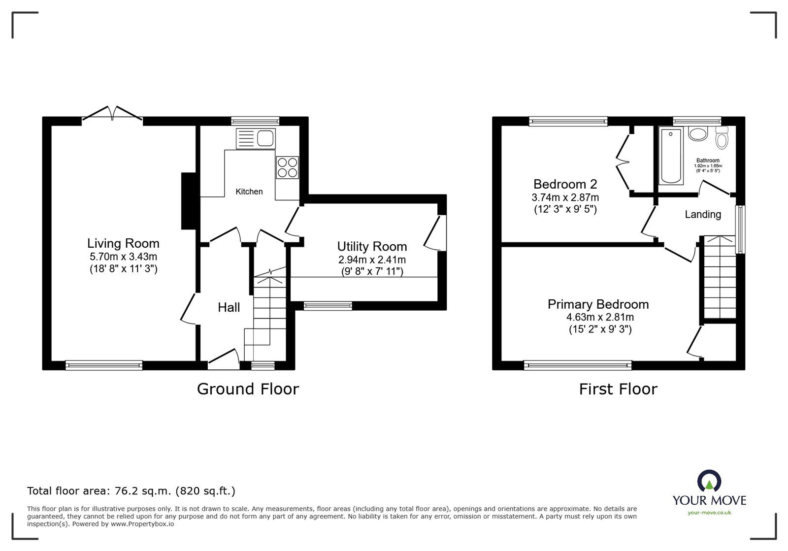 Floorplan of 2 bedroom Semi Detached House for sale, Stonegarth, Carlisle, Cumbria, CA2