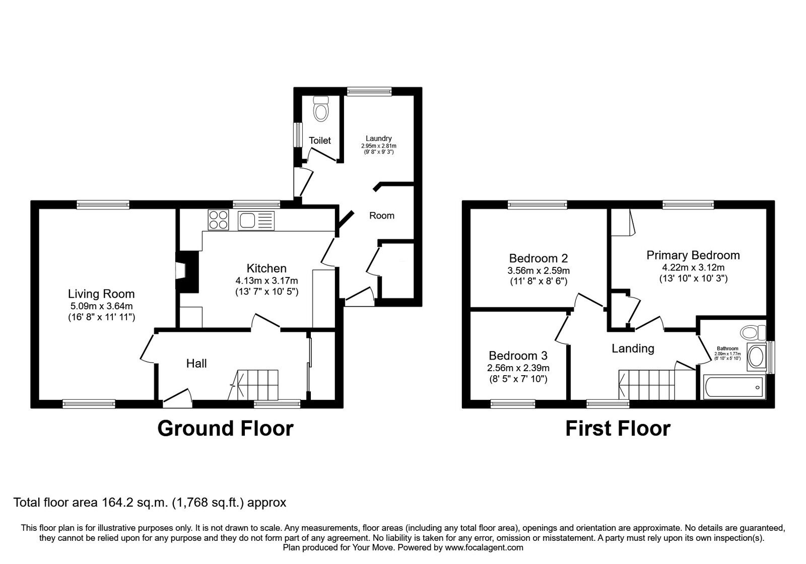 Floorplan of 3 bedroom Semi Detached House for sale, Lovers Lane, Longtown, Cumbria, CA6