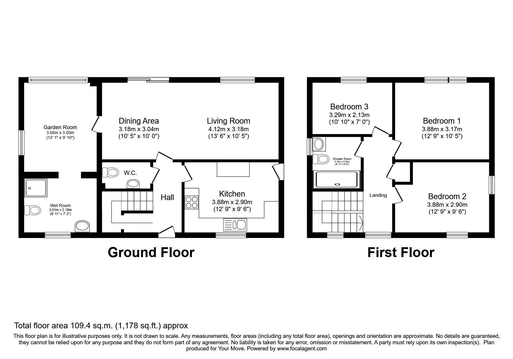 Floorplan of 3 bedroom Detached House for sale, Newby West, Carlisle, Cumbria, CA2
