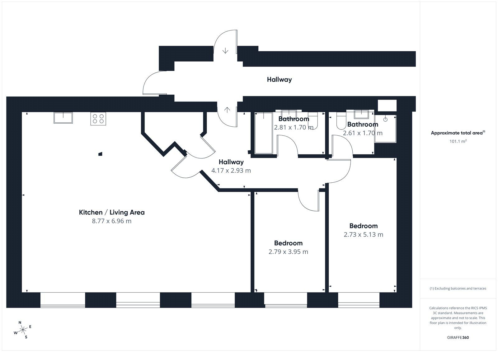 Floorplan of 2 bedroom Flat for sale, Shaddongate, Carlisle, Cumbria, CA2