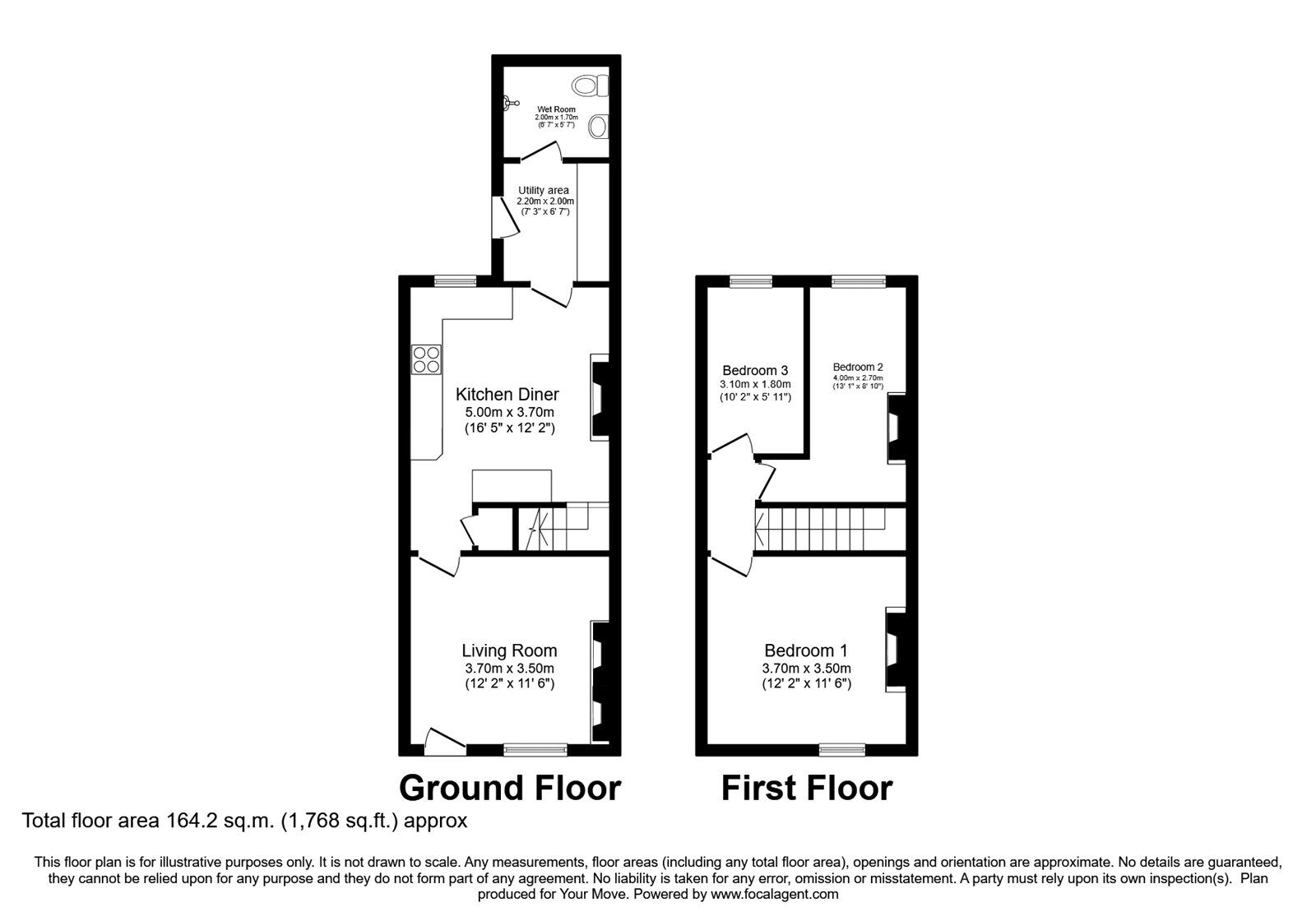 Floorplan of 3 bedroom Mid Terrace House for sale, Westmorland Street, Carlisle, Cumberland, CA2