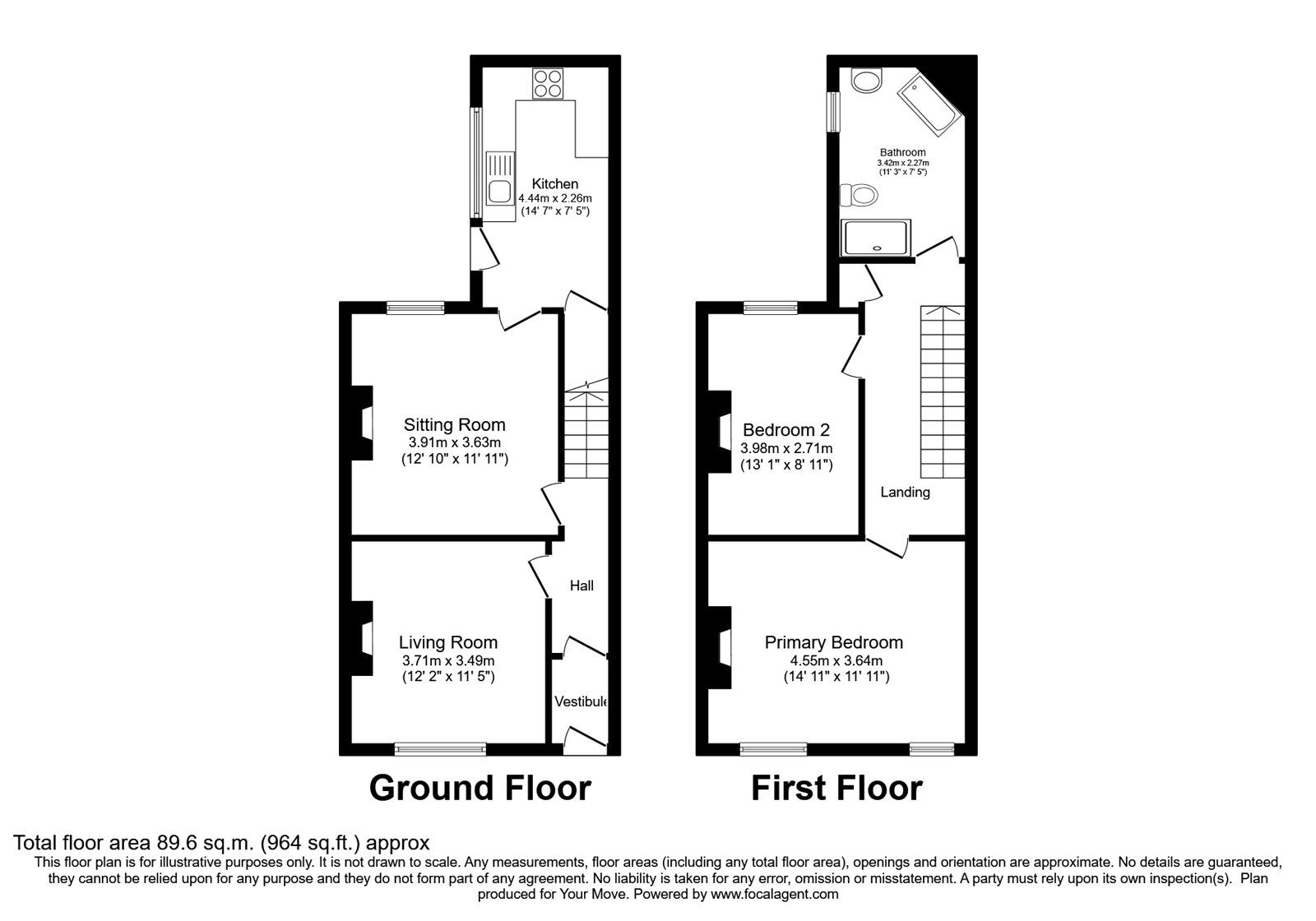 Floorplan of 2 bedroom Mid Terrace House for sale, Clifton Street, Carlisle, Cumbria, CA2