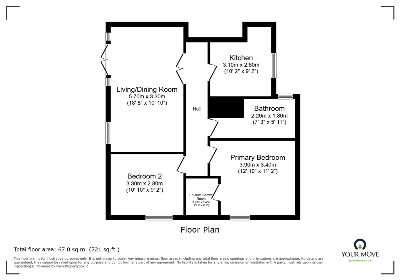Floorplan of 2 bedroom Flat for sale, Pennine View Close, Carlisle, CA1