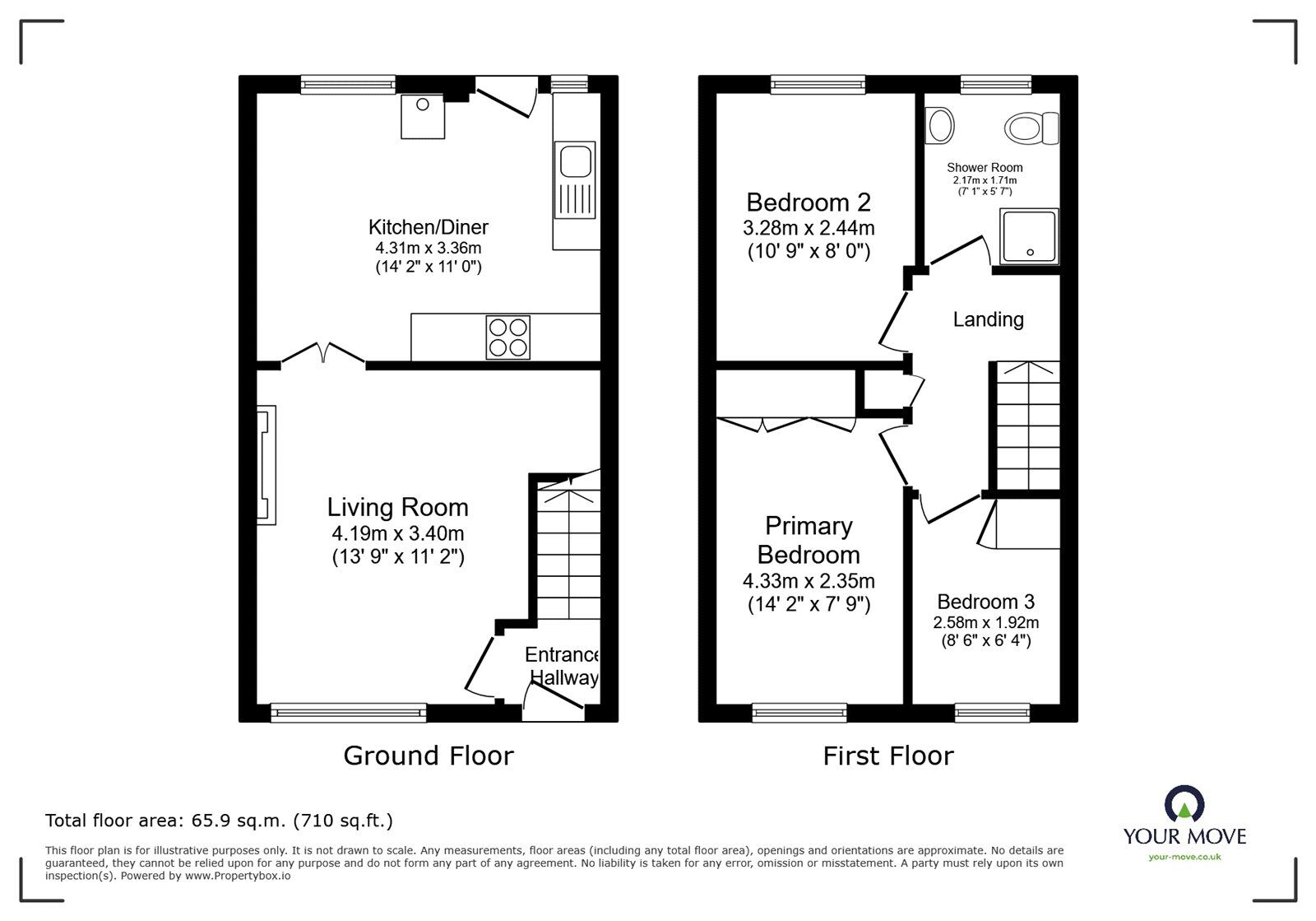 Floorplan of 3 bedroom Mid Terrace House for sale, Red Bank Terrace, Carlisle, Cumbria, CA2