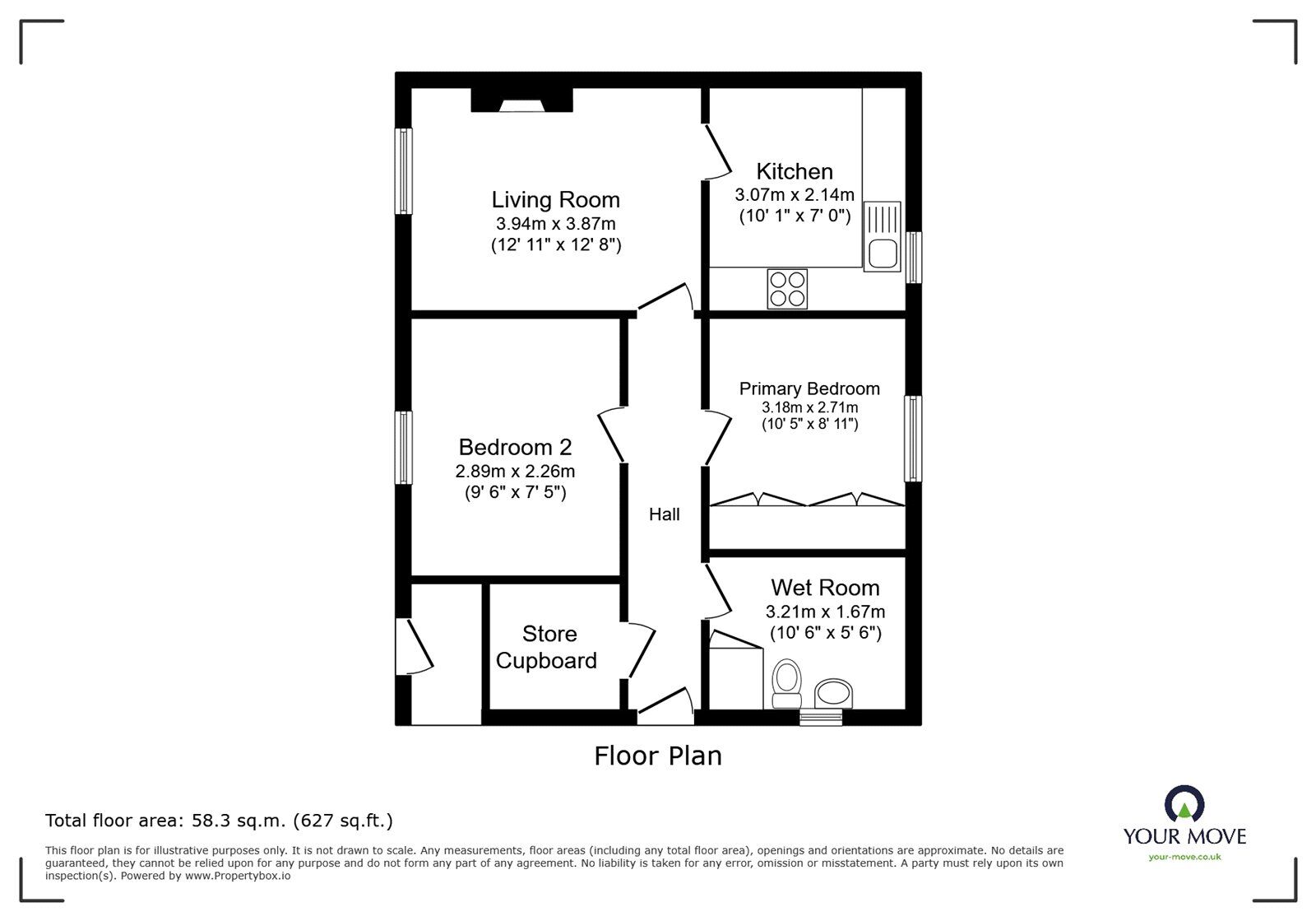 Floorplan of 2 bedroom Flat for sale, Collin Place, Newtown Road, Cumbria, CA2