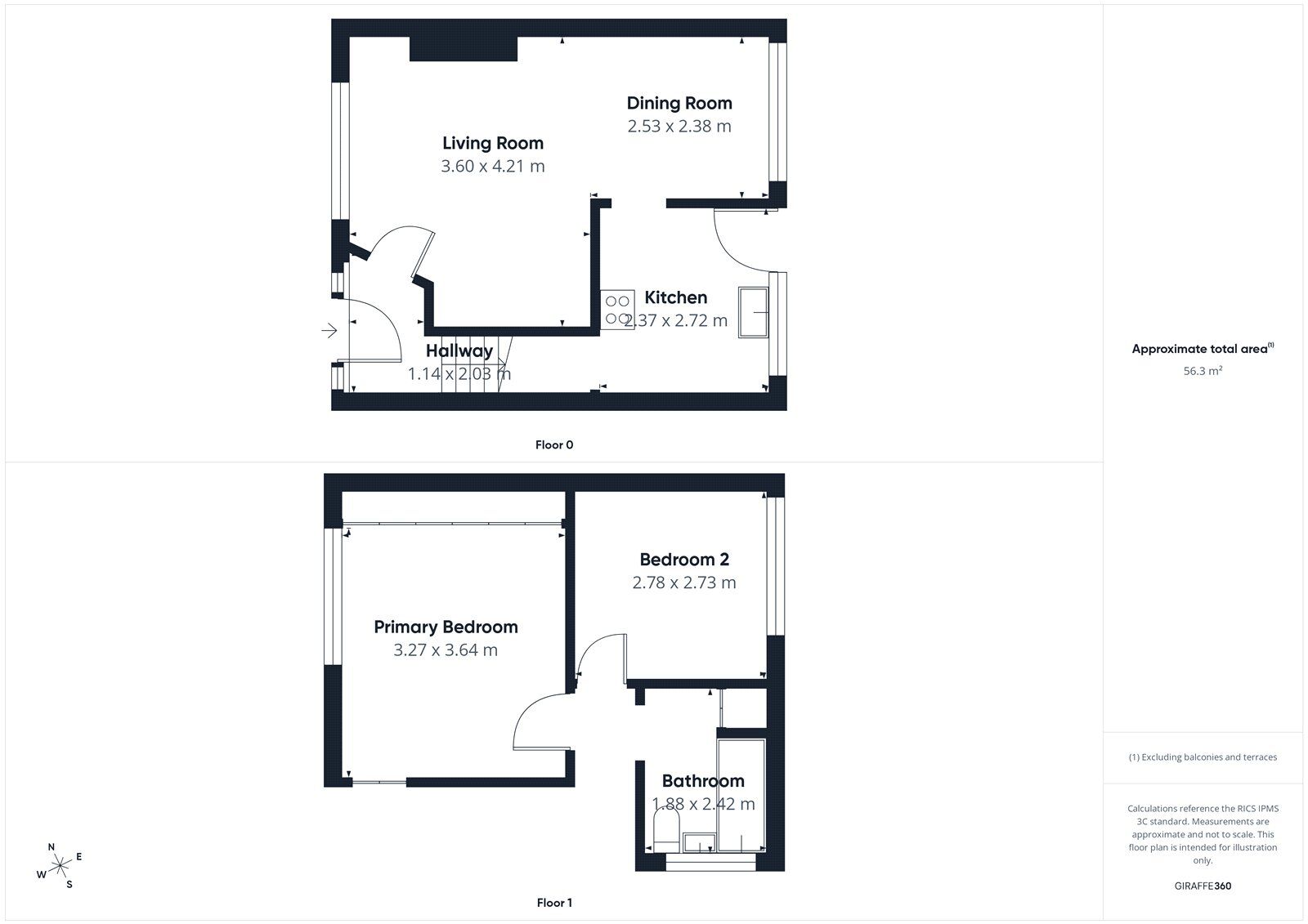 Floorplan of 2 bedroom Semi Detached House for sale, High Meadow, Carlisle, Cumbria, CA2