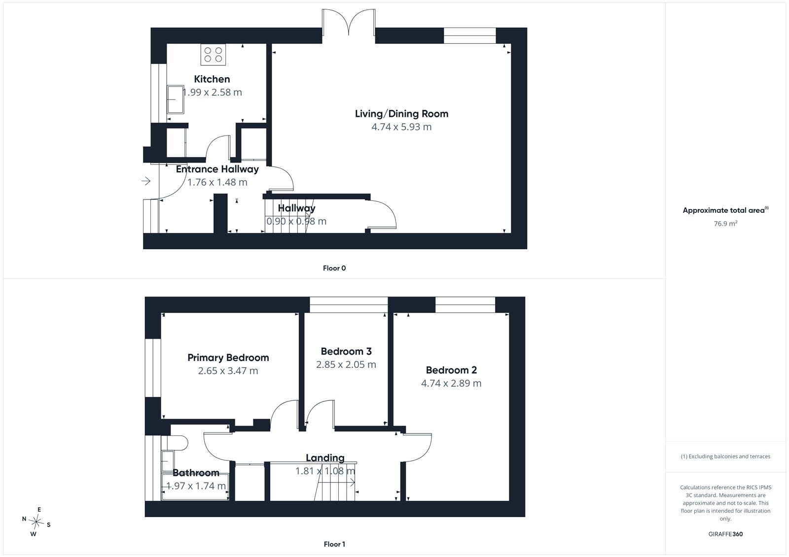 Floorplan of 3 bedroom House for sale, Richmond Green, Carlisle, Cumbria, CA2