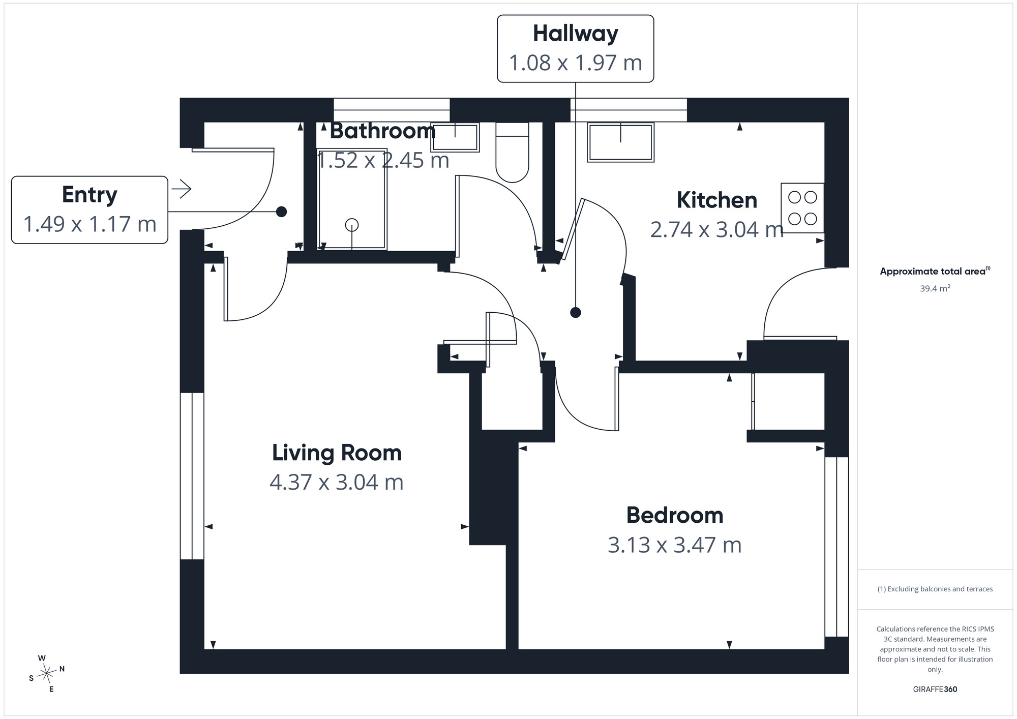 Floorplan of 1 bedroom End Terrace Bungalow to rent, Mill Street, Longtown, Cumbria, CA6
