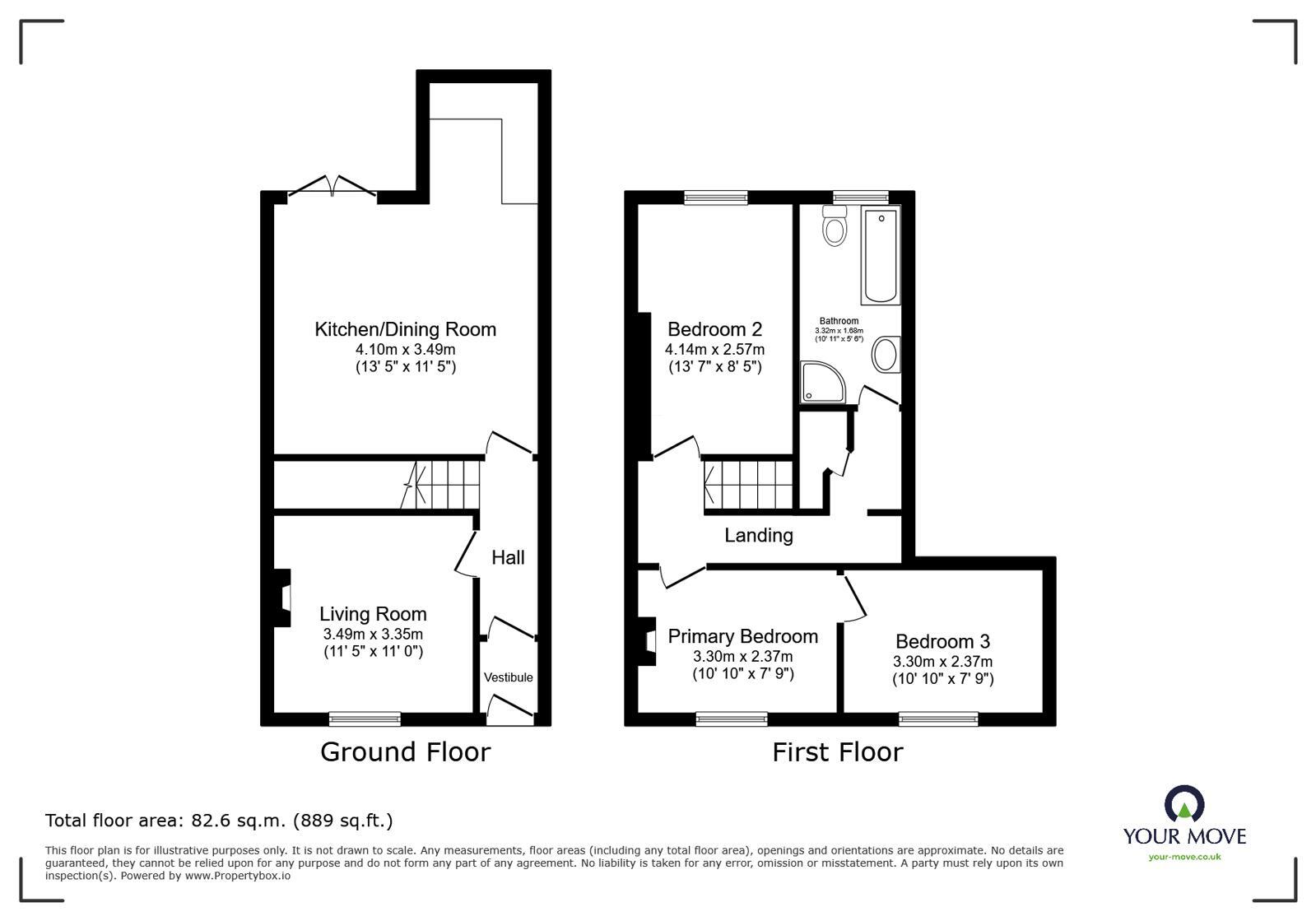 Floorplan of 3 bedroom Mid Terrace House for sale, Lindisfarne Street, Carlisle, Cumbria, CA1