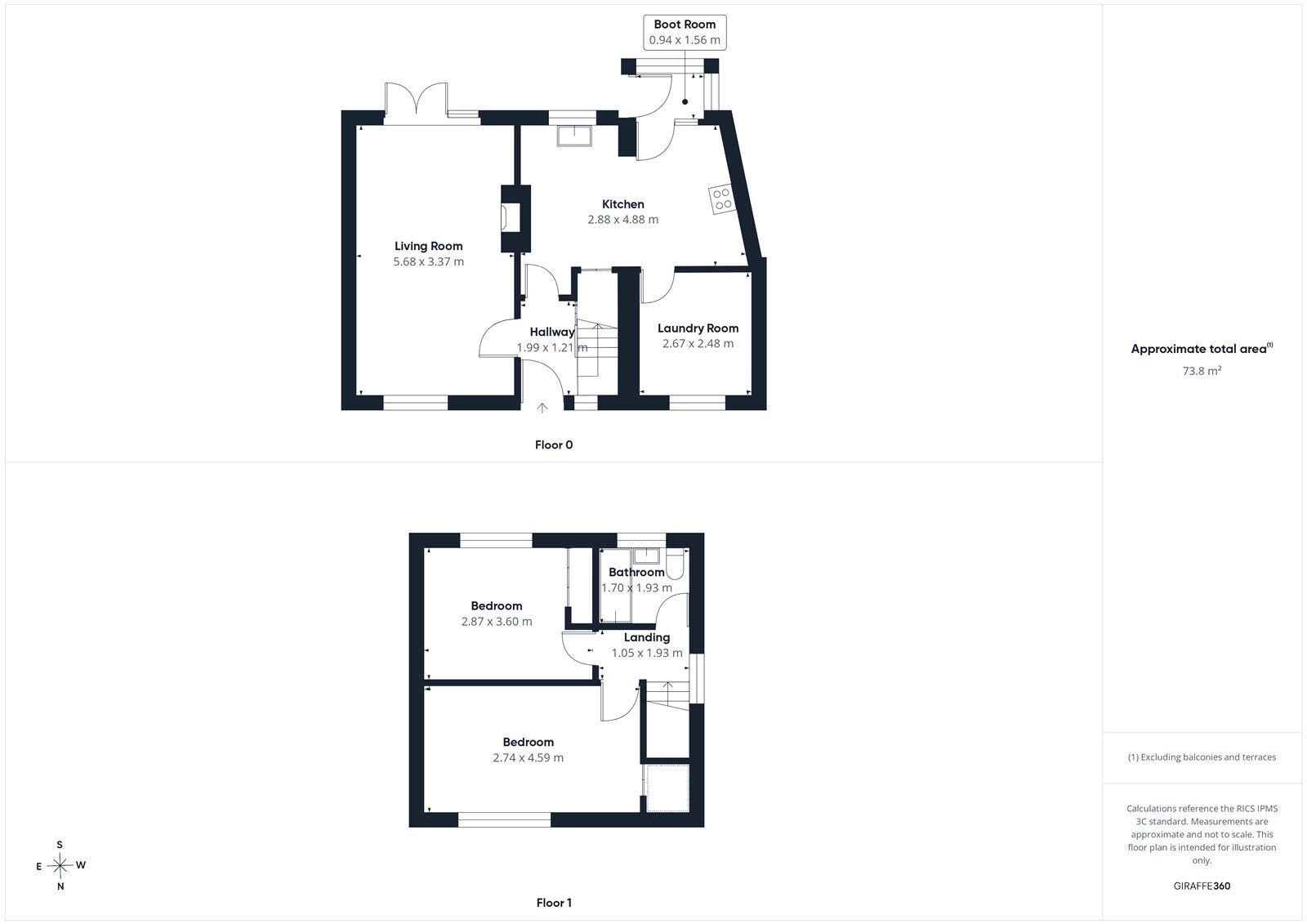 Floorplan of 2 bedroom Semi Detached House for sale, Beverley Rise, Carlisle, Cumbria, CA1